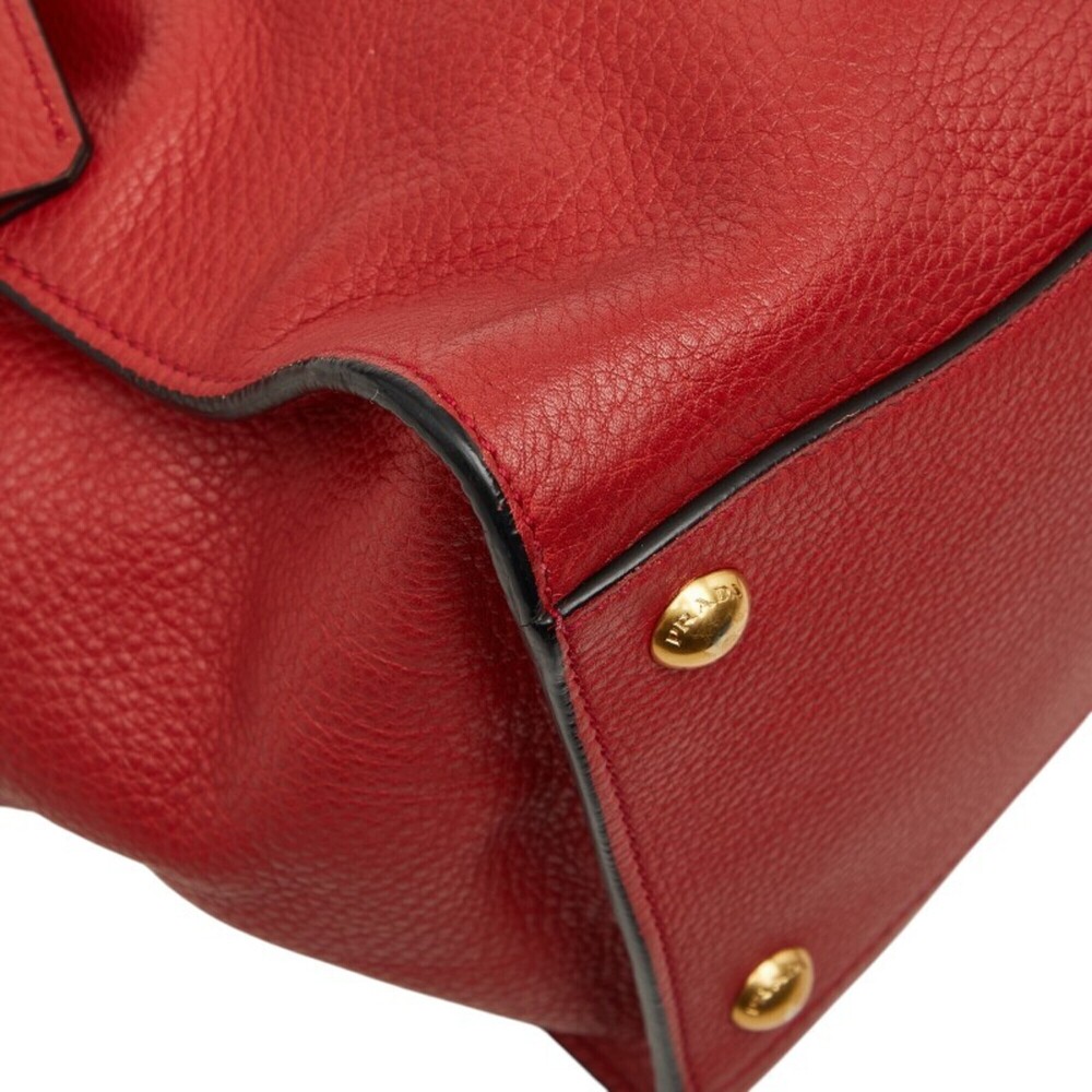 PRADA Red Leather Shoulder Bag - Picture 5 of 13